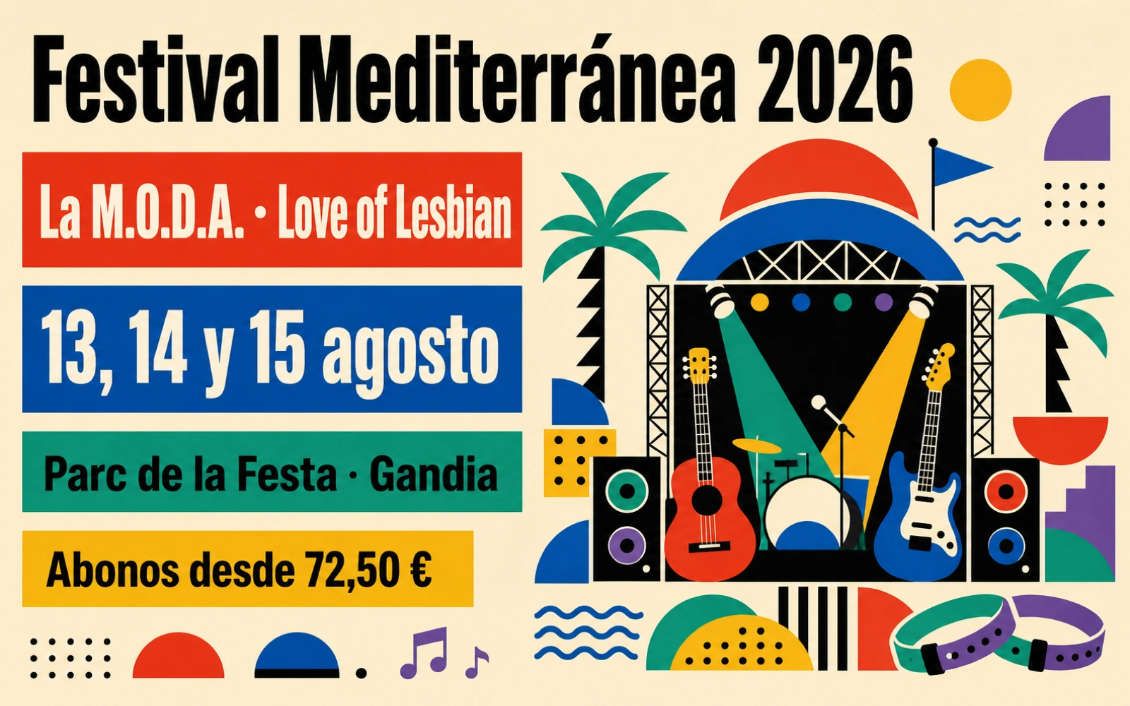 Cartel ilustrativo del Festival Mediterránea 2026 en Gandia