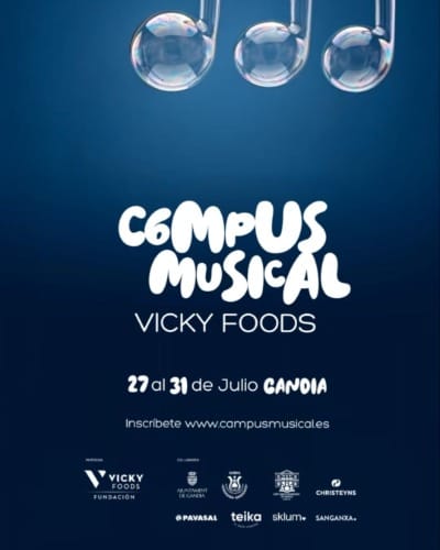 Cartel oficial de la VI edición del Campus Musical Vicky Foods publicado por los organizadores