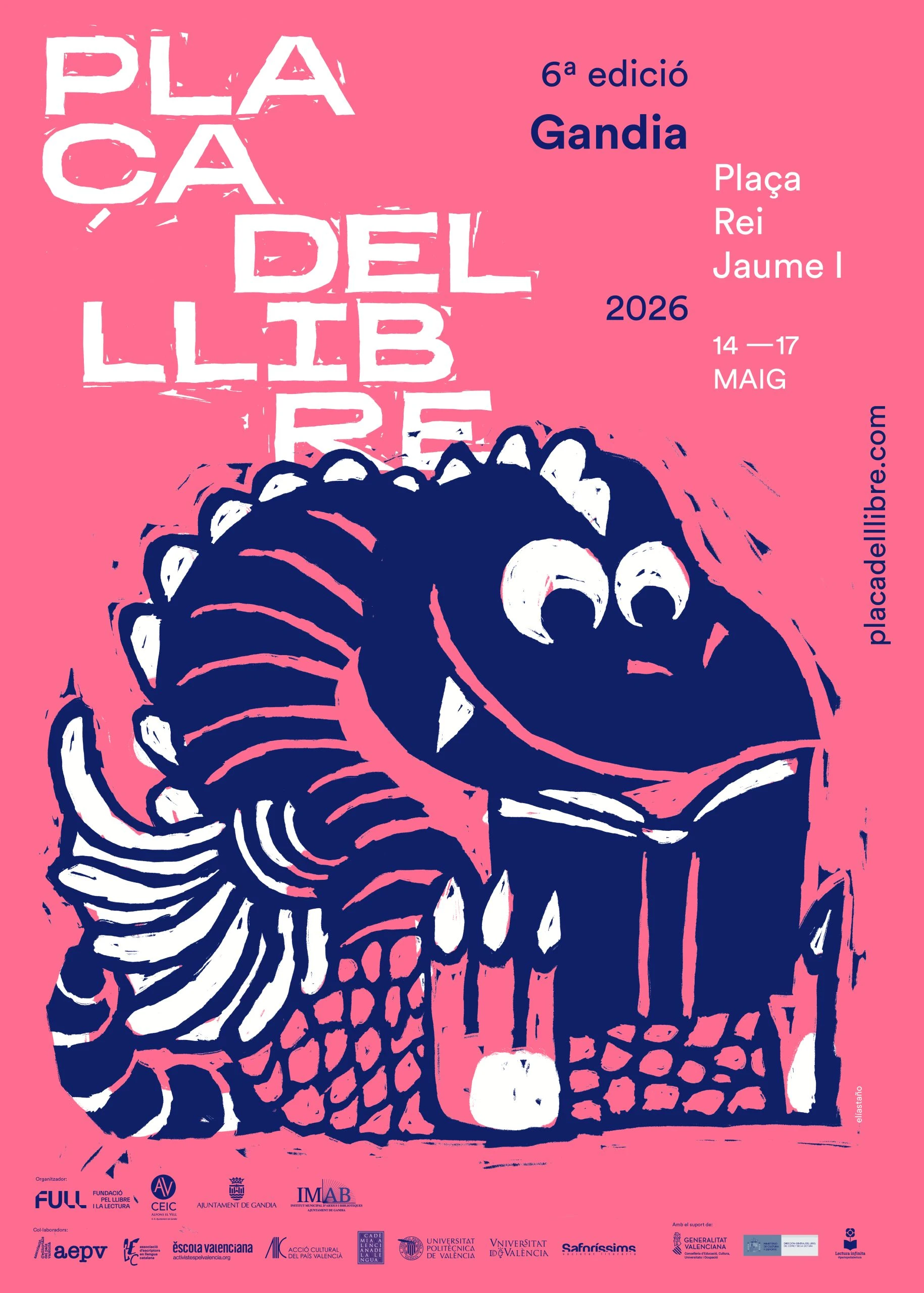 Cartel oficial de la Plaça del Llibre de Gandia 2026 publicado por la organización