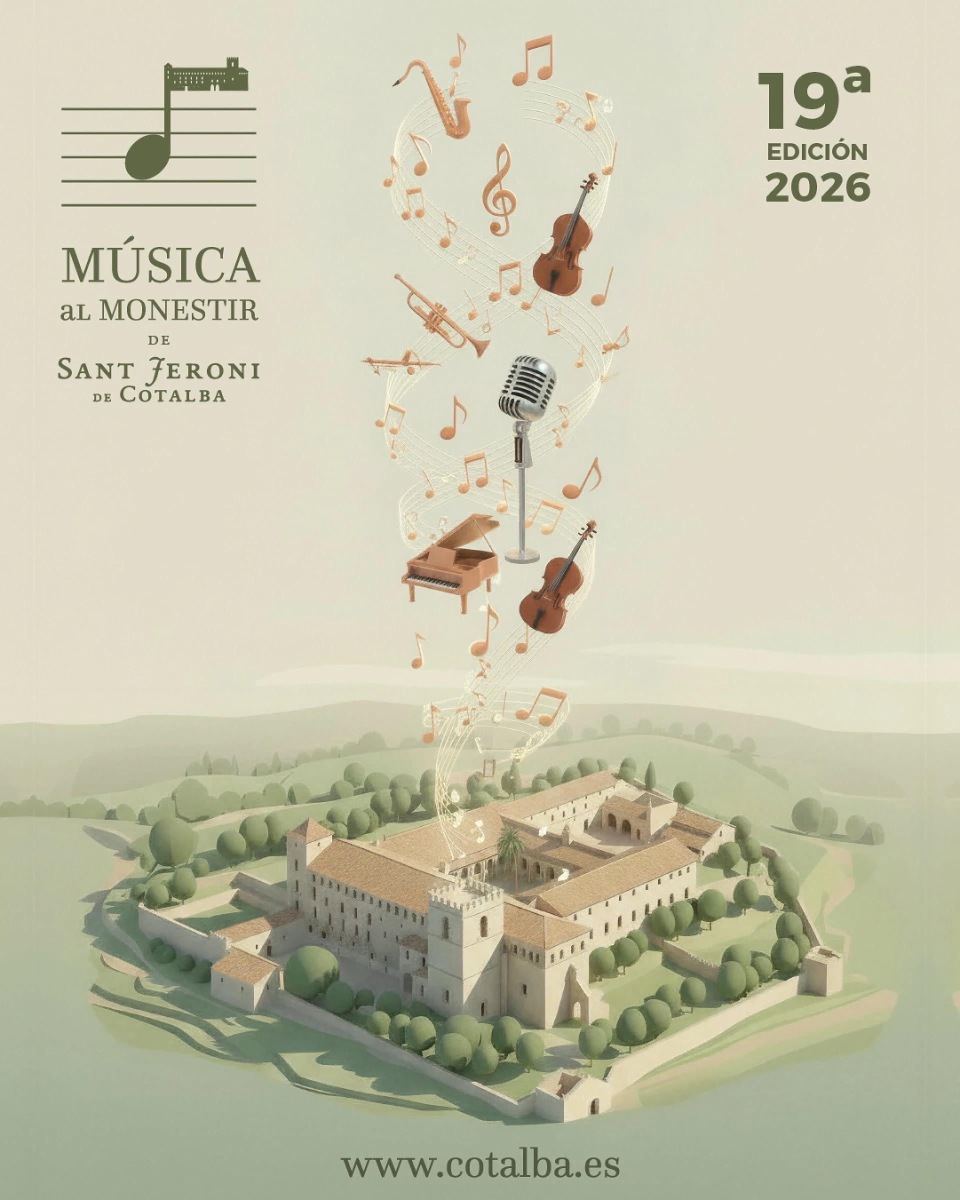 Cartel oficial de Música al Monestir de Sant Jeroni de Cotalba, 19ª edición 2026