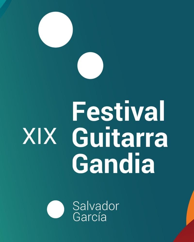 Cartel oficial del XIX Festival de Guitarra de Gandia publicado por la Associació Entrecordes