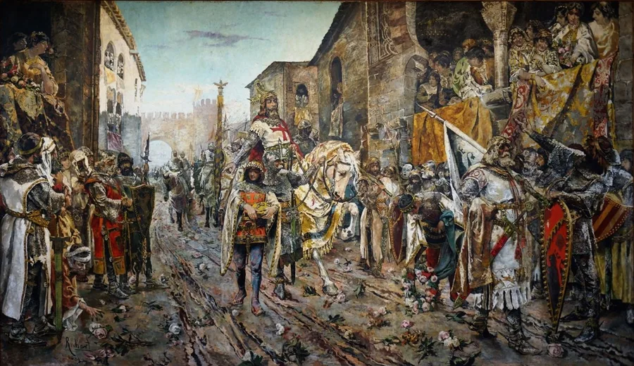 Entrada triunfal de Jaume I en València representada por Fernando Richart Montesinos