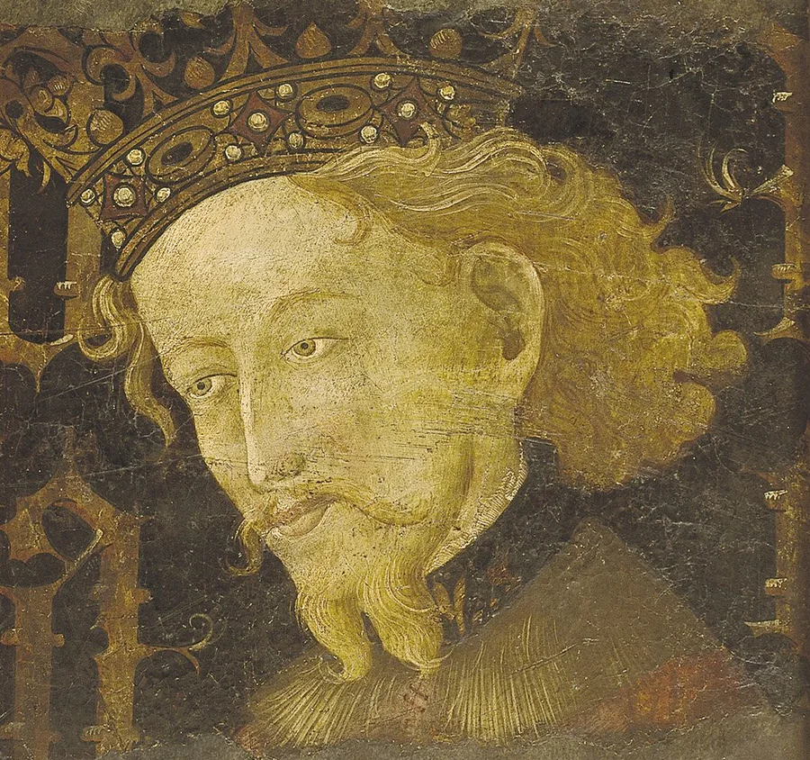 Retrato medieval de Jaume I el Conqueridor con corona