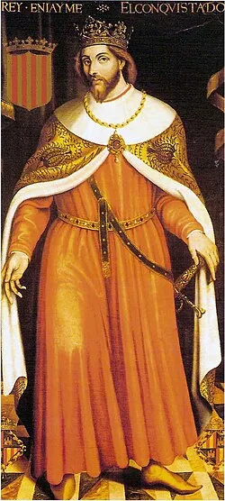 Retrato de cuerpo entero de Jaume I conservado en el Ajuntament de Palma