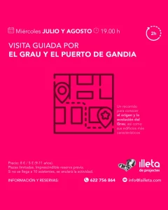 Cartel oficial de la visita guiada por el Grau y el Puerto de Gandia