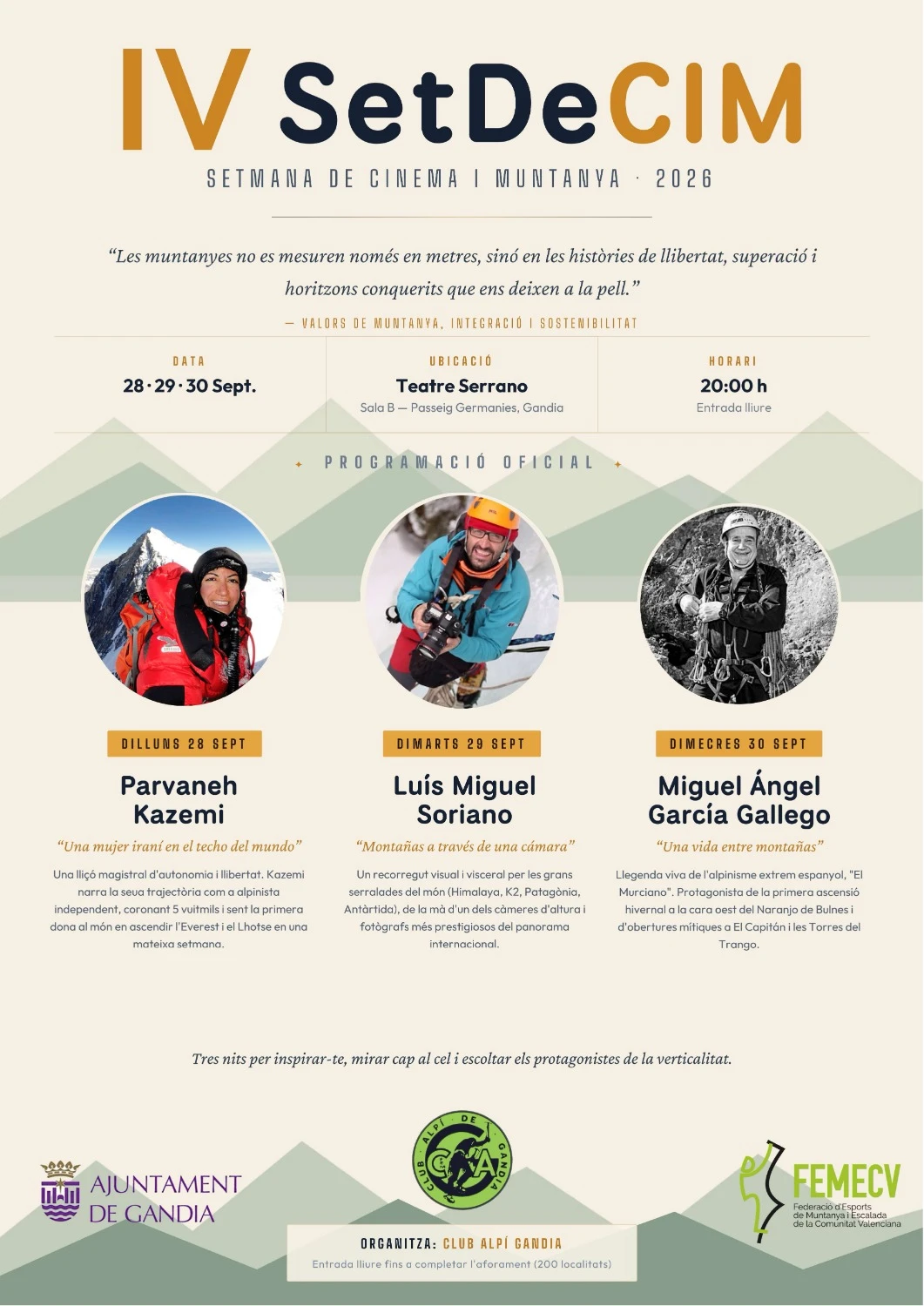 Cartel oficial de la IV SetDeCIM de Gandia, del 28 al 30 de septiembre de 2026