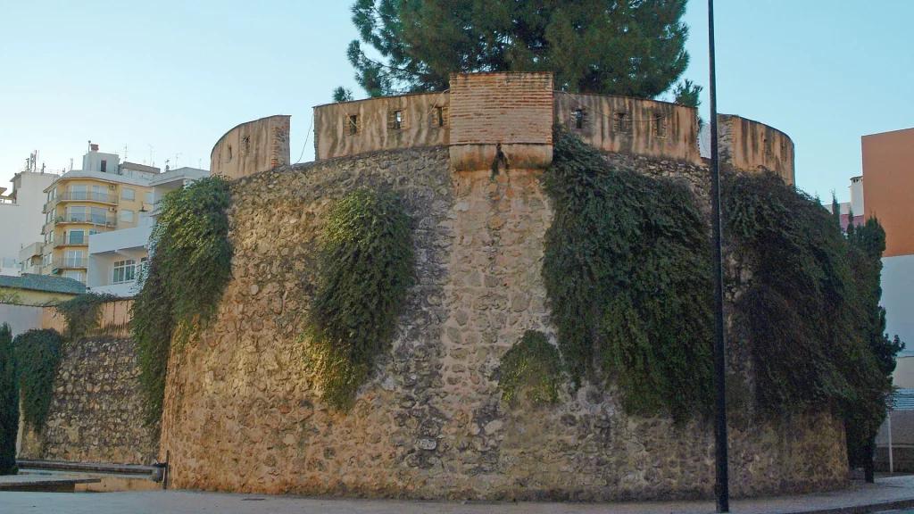 Torreón del Pino de Gandia con el pino sobre la torre circular