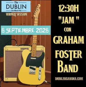 Cartel del concierto de Graham Foster Band en The Dublin Gandia