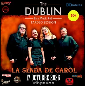 Cartel del concierto de La Senda de Carol en The Dublin Gandia