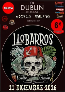 Cartel del concierto de LLOBARROS en The Dublin Gandia