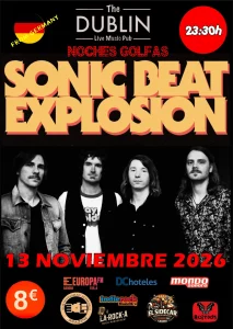 Cartel del concierto de SONIC BEAT EXPLOSION en The Dublin Gandia