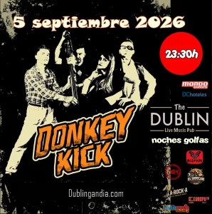 Cartel del concierto de Donkey Kick en The Dublin Gandia