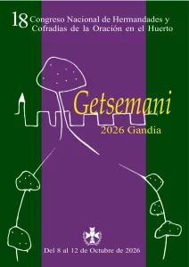 Official poster of the 18th Getsemaní National Congress 2026 in Gandia, setting for the exhibitions in the Sala Arcos