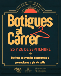 Cartel oficial de la campaña comercial Botigues al Carrer del 25 y 26 de septiembre.