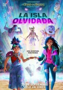 Poster for the DreamWorks animated movie La isla olvidada.