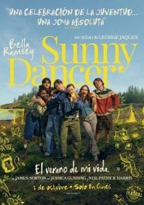 Official movie poster for Sunny Dancer, starring Bella Ramsey, announcing its theatrical release on October 2.