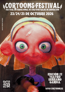 Affiche de la 22e édition du Cortoons Festival, du 23 au 25 octobre au Teatre Serrano de Gandia.