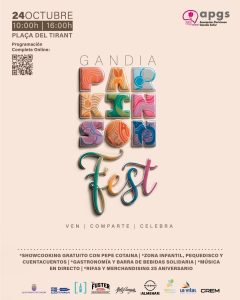 Official poster for the Gandia Parkinson Fest, October 24 at Plaça del Tirant.