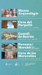 Affiche de la Tardor Arqueològica 2026 avec les horaires et tarifs des visites du patrimoine de Gandia