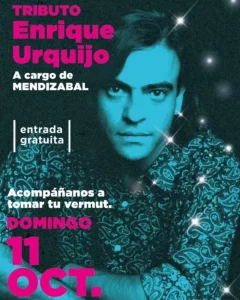 Poster for the live music tribute to Enrique Urquijo by Mendizabal at La Pérgola de Fomento.