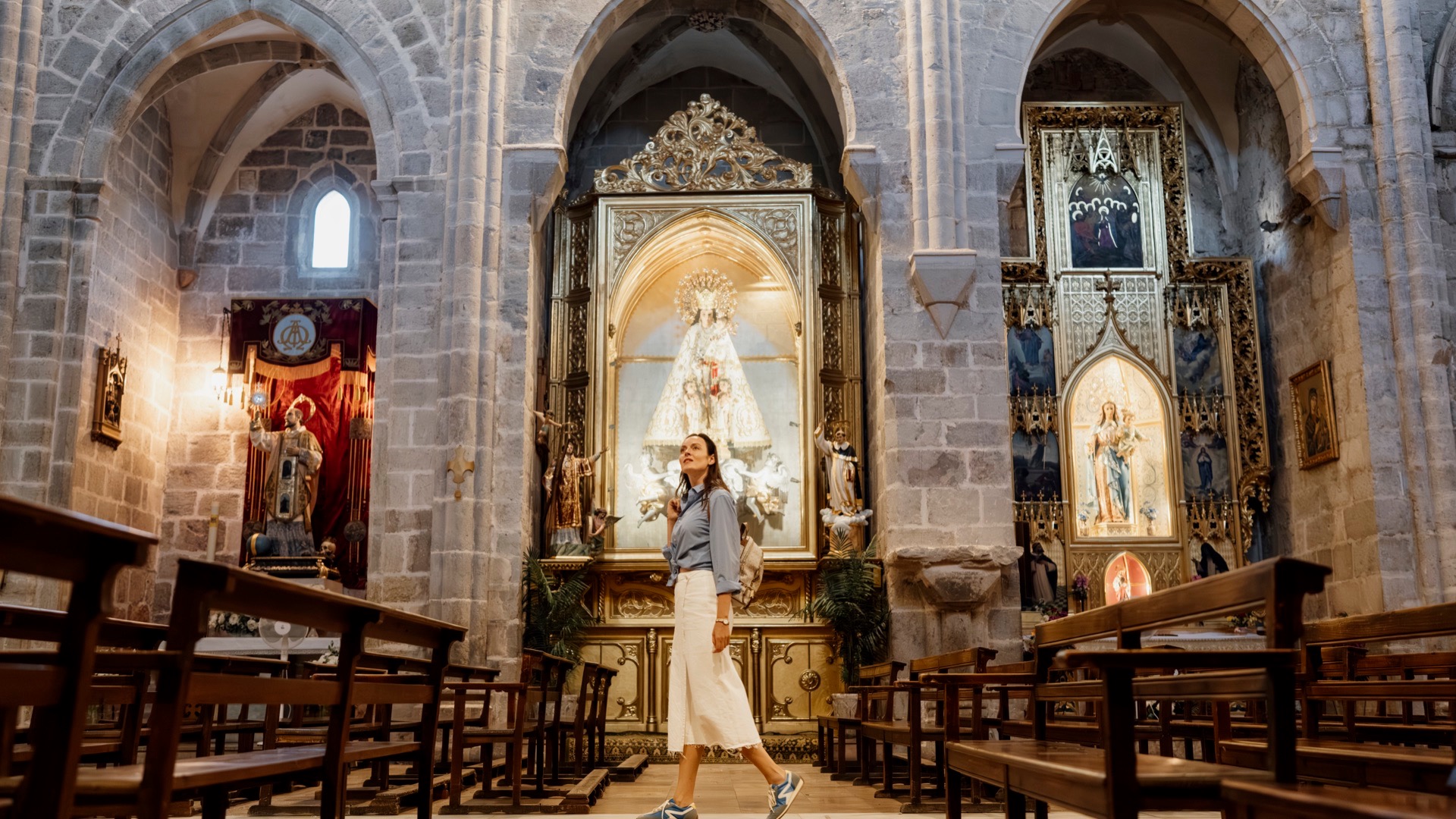 Vista interior de la Colegiata de Santa María de Gandia